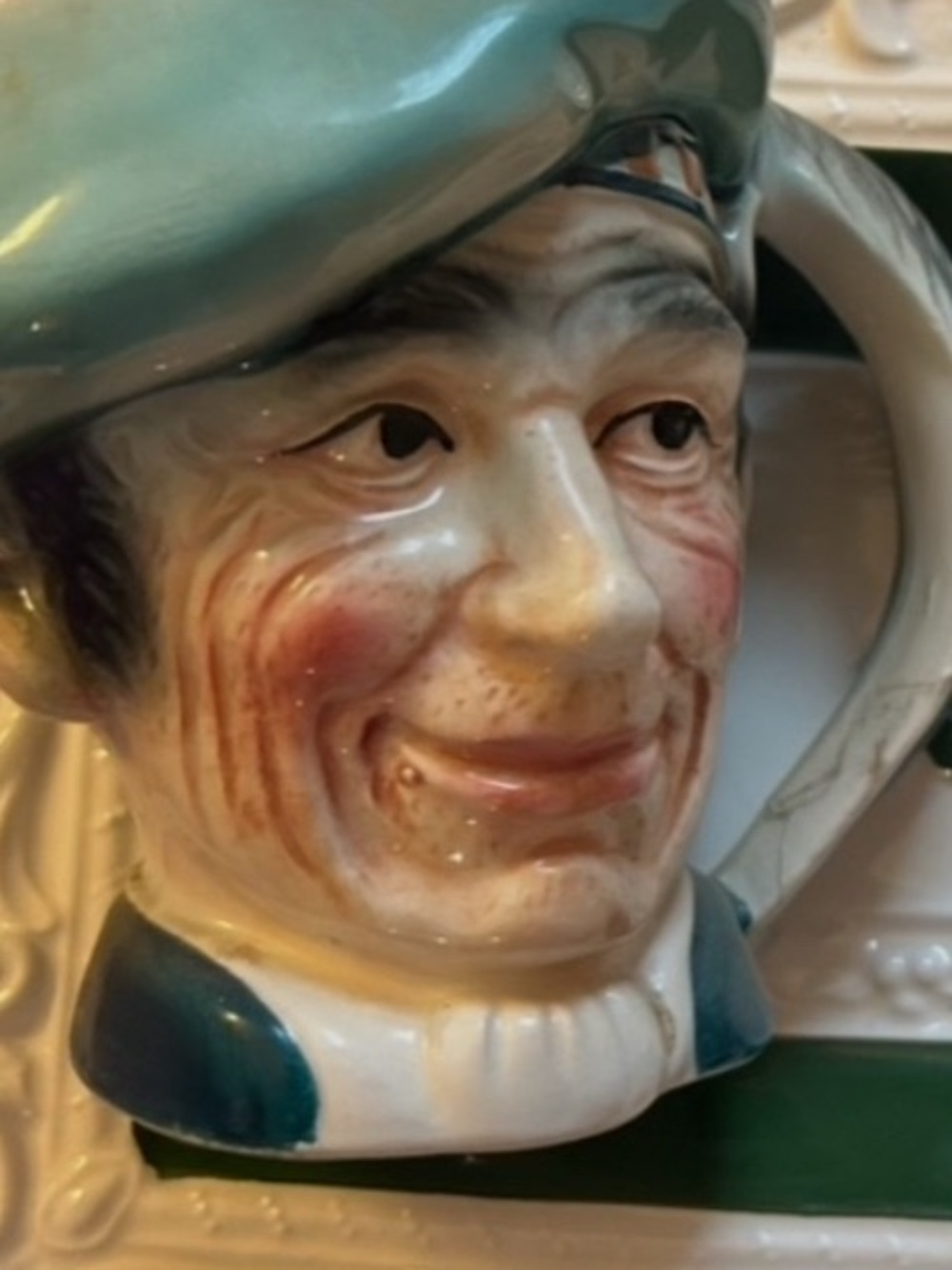 Vintage Ceramic Pirate Character Bust Mug or Pitcher (Toby mug?) Fish handle